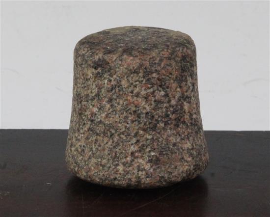 An Egyptian granite pestle, New Kingdom, 5cm